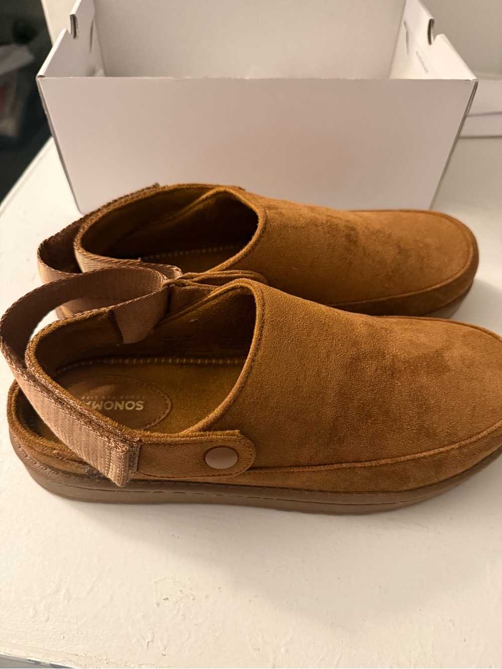 Sonoma Tan Suede Platform Mules